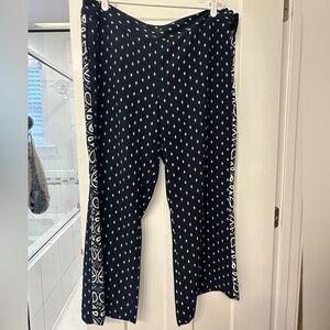 Navy and White Patterned Pants